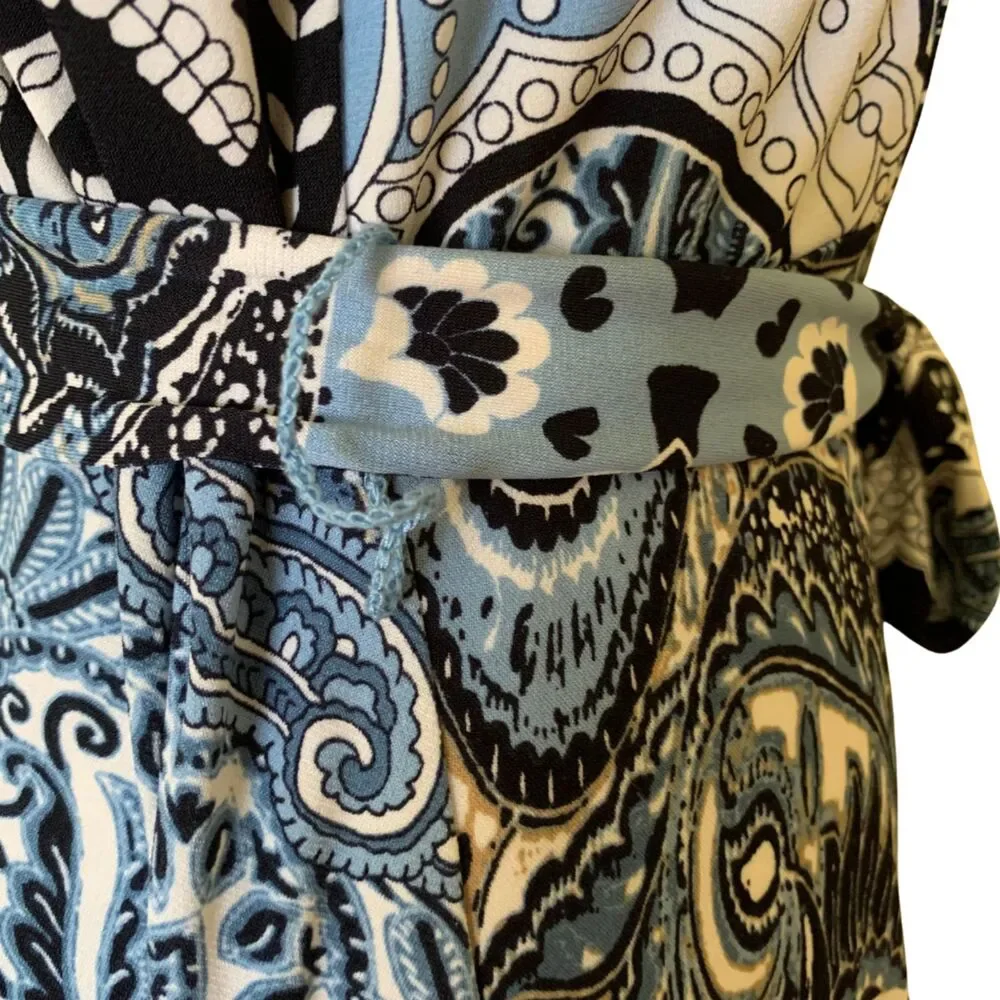 Charter Club Blue Midi Dress with Waist Tie Size Small - Picture 6 of 13